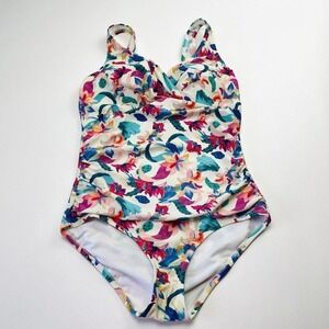 Seekers Essentials Australia Swimsuit Womens 12 Floral 1 Pc Ruched Padded Bra